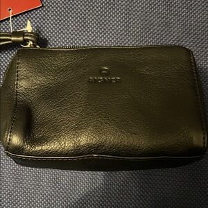 Aigner Black Leather Wristlet